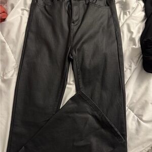 Edikted Black Faux Leather Trousers